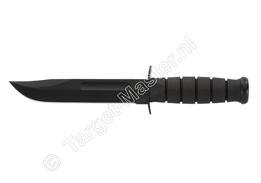 Ka-Bar 1211 BLACK FULL-SIZE Knife 30 cm Straight Edge, Kraton Grip, Leather Sheath